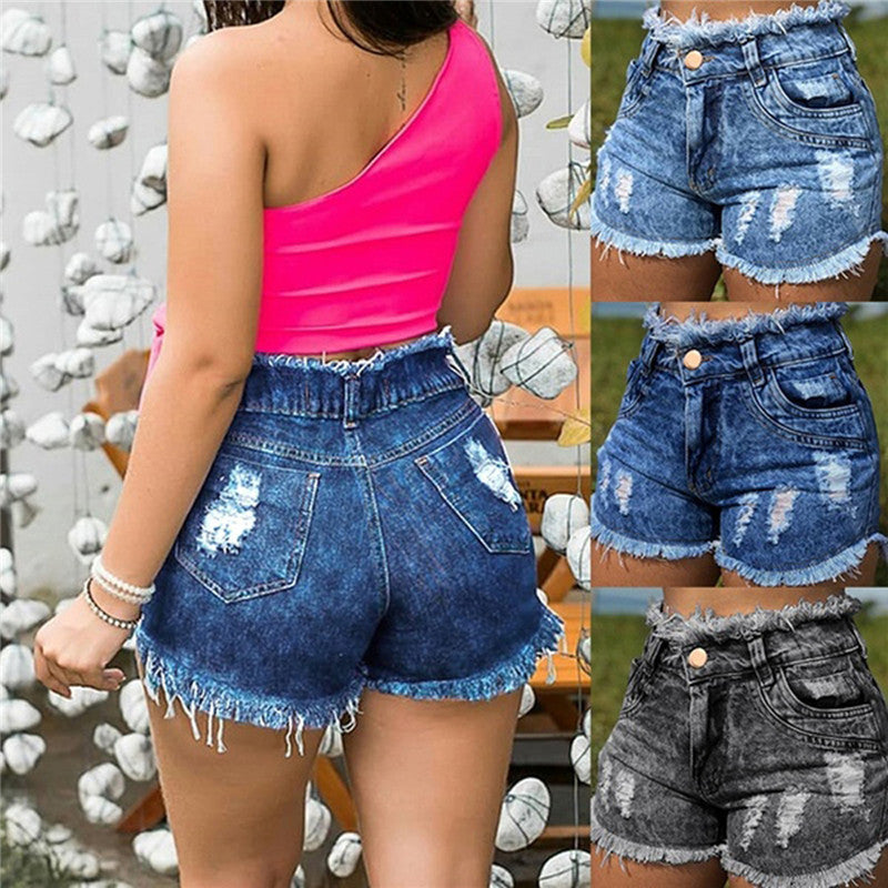 Torn Hole Women's Denim Shorts