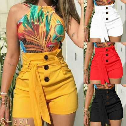 Women's Sexy Fashion Shorts High Waist Belt