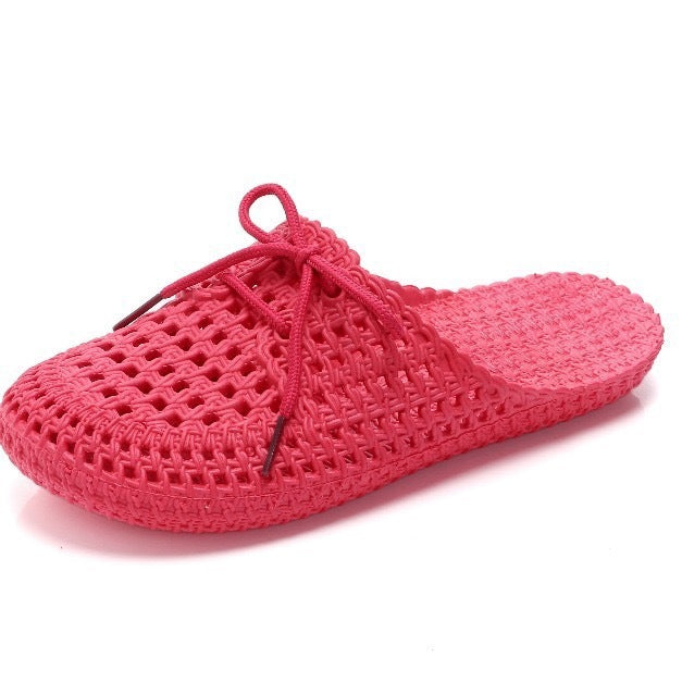 Women's Fashion Style Lace Slippers Hole Shoes