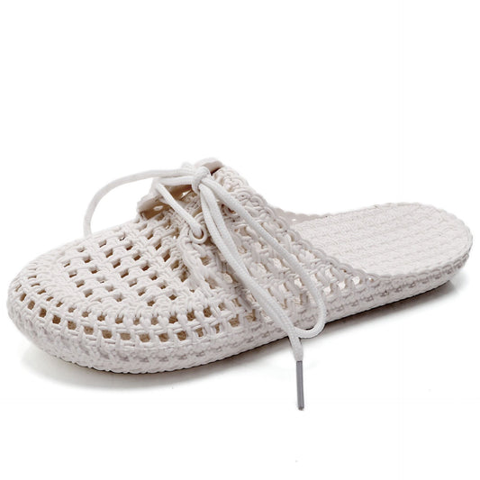 Women's Fashion Style Lace Slippers Hole Shoes