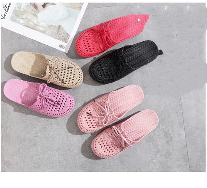 Women's Fashion Style Lace Slippers Hole Shoes