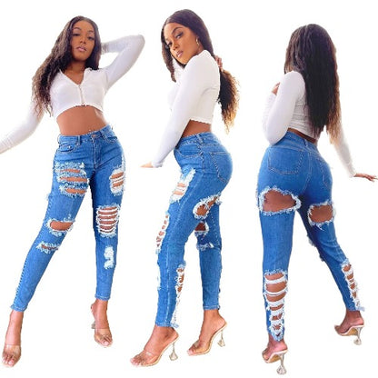 Womens Fashion High Waist Jeans