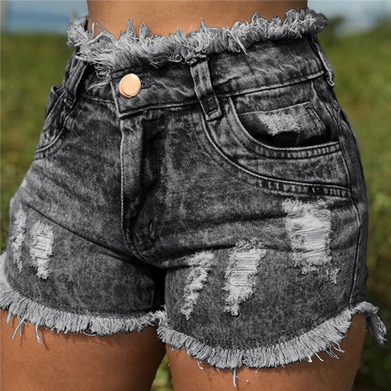 Torn Hole Women's Denim Shorts