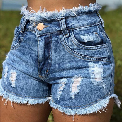 Torn Hole Women's Denim Shorts