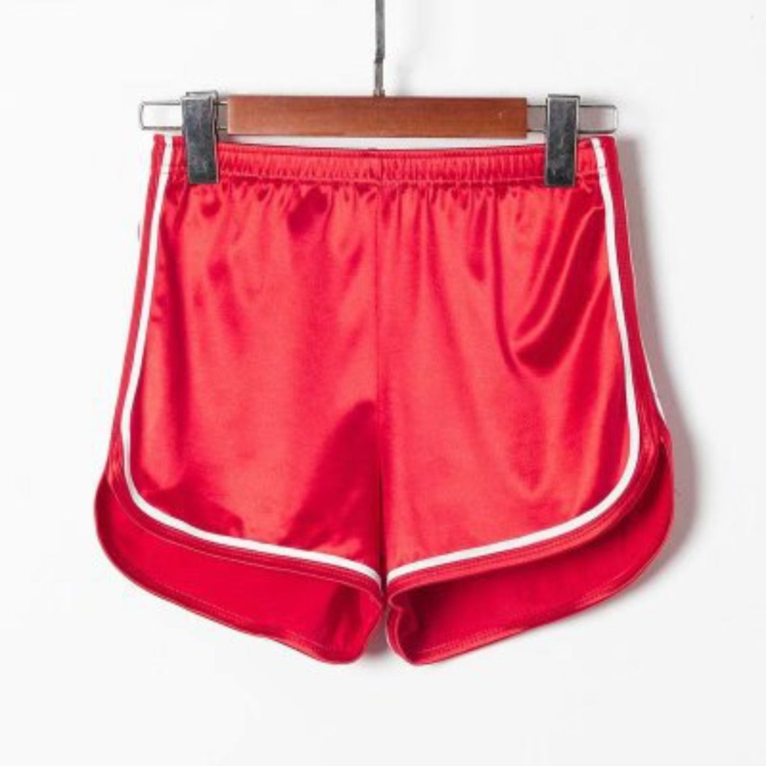 Women's Glossy Elastic High Waist Shorts