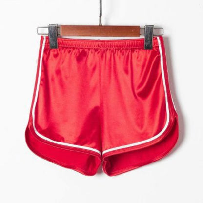 Women's Glossy Elastic High Waist Shorts