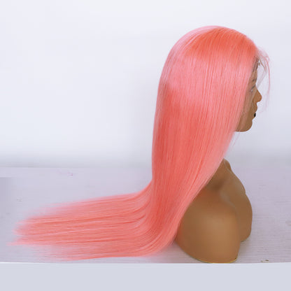 Human Hair 13x4 Front Lace Light Pink Wig