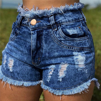 Torn Hole Women's Denim Shorts