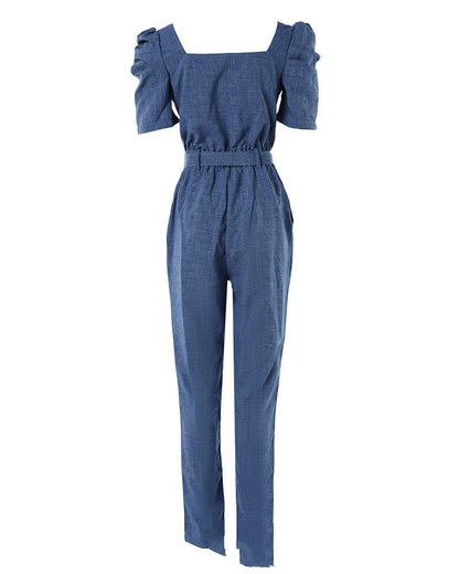 Sleeve Lace-up Jumpsuit Women