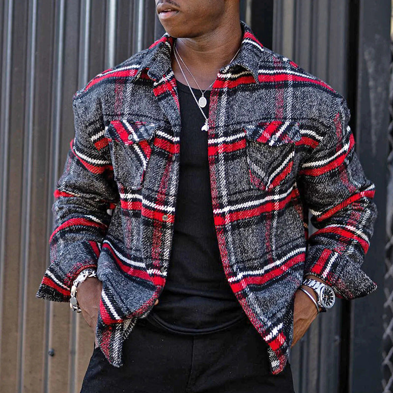 Men's Fashion Plaid Jacket