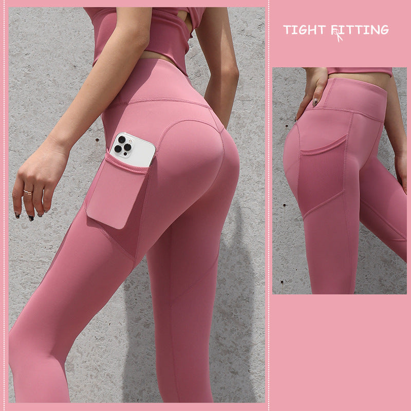 Leggings With Pockets High Waist Pants Fitness