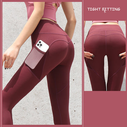 Leggings With Pockets High Waist Pants Fitness