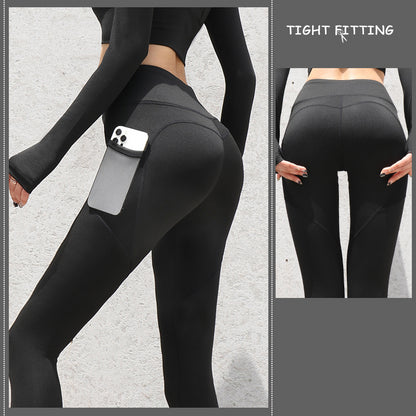 Leggings With Pockets High Waist Pants Fitness